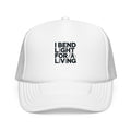 Welder Trucker Hat - I Bend Light For A Living - Funny Welding Humor Snapback for TIG MIG Pipe Welders, Fabricators
