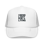 Welder Trucker Hat - I Bend Light For A Living - Funny Welding Humor Snapback for TIG MIG Pipe Welders, Fabricators