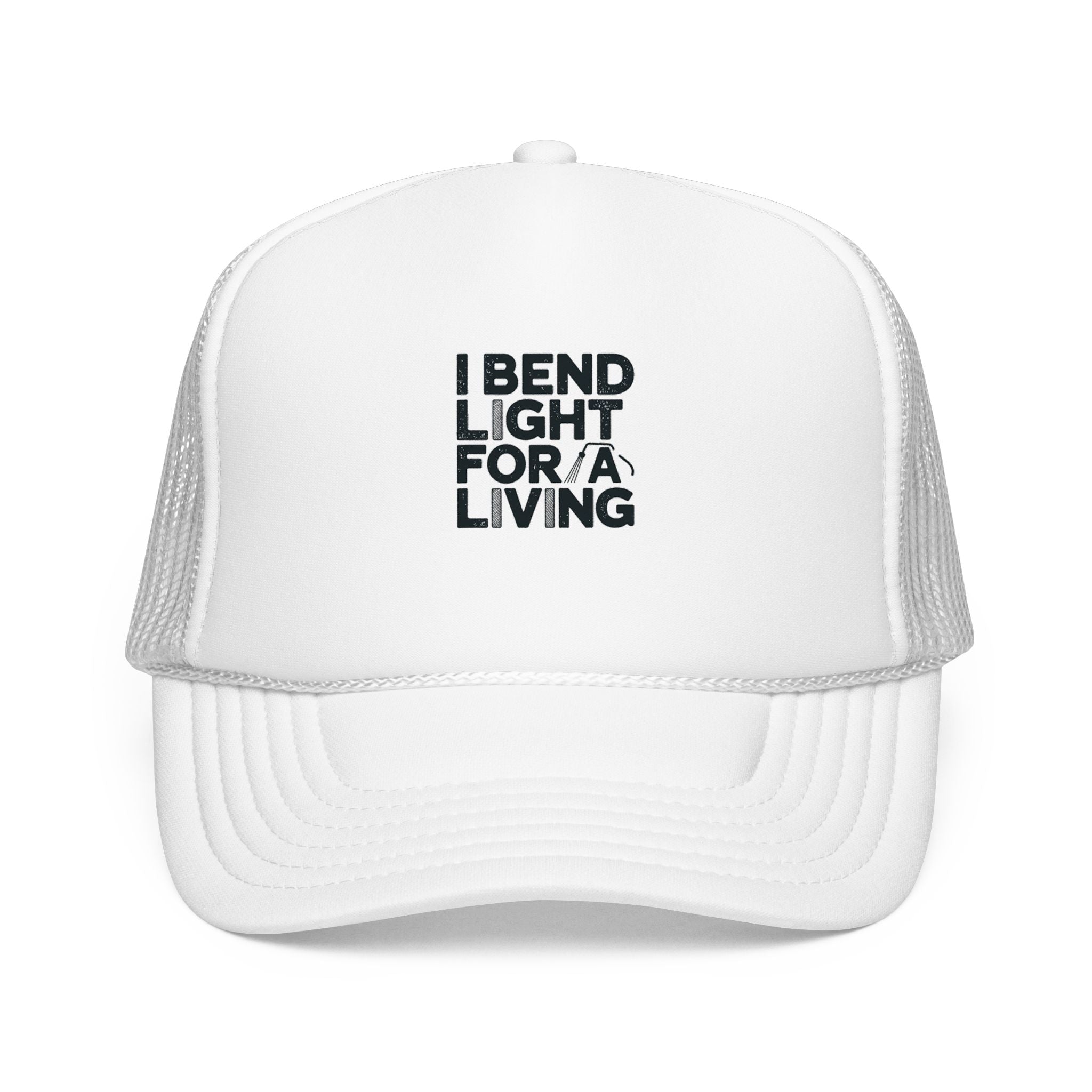 Welder Trucker Hat - I Bend Light For A Living - Funny Welding Humor Snapback for TIG MIG Pipe Welders, Fabricators