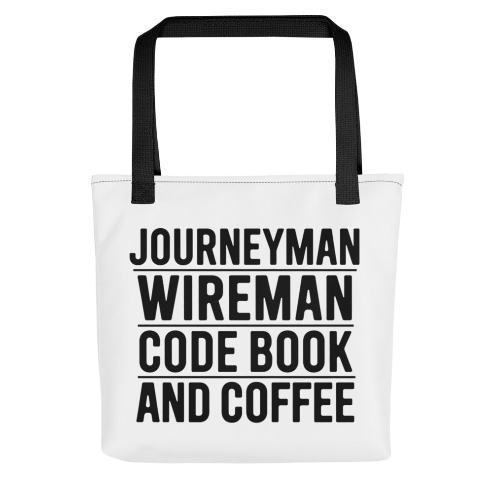 Journeyman Wireman Code Book and Coffee Tote Bag - Inside Wi — front view