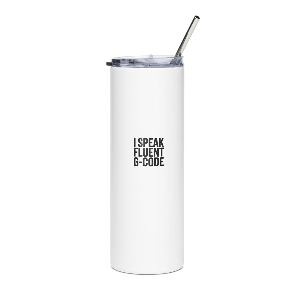 G-Code Fluent Stainless Steel Tumbler 20oz - CNC Machinist Coffee Mug for Shop Floor Operators