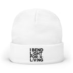 Welder Beanie - I Bend Light For A Living - Funny Welding Humor Knit Hat for Cold Shop TIG MIG Pipe Welders