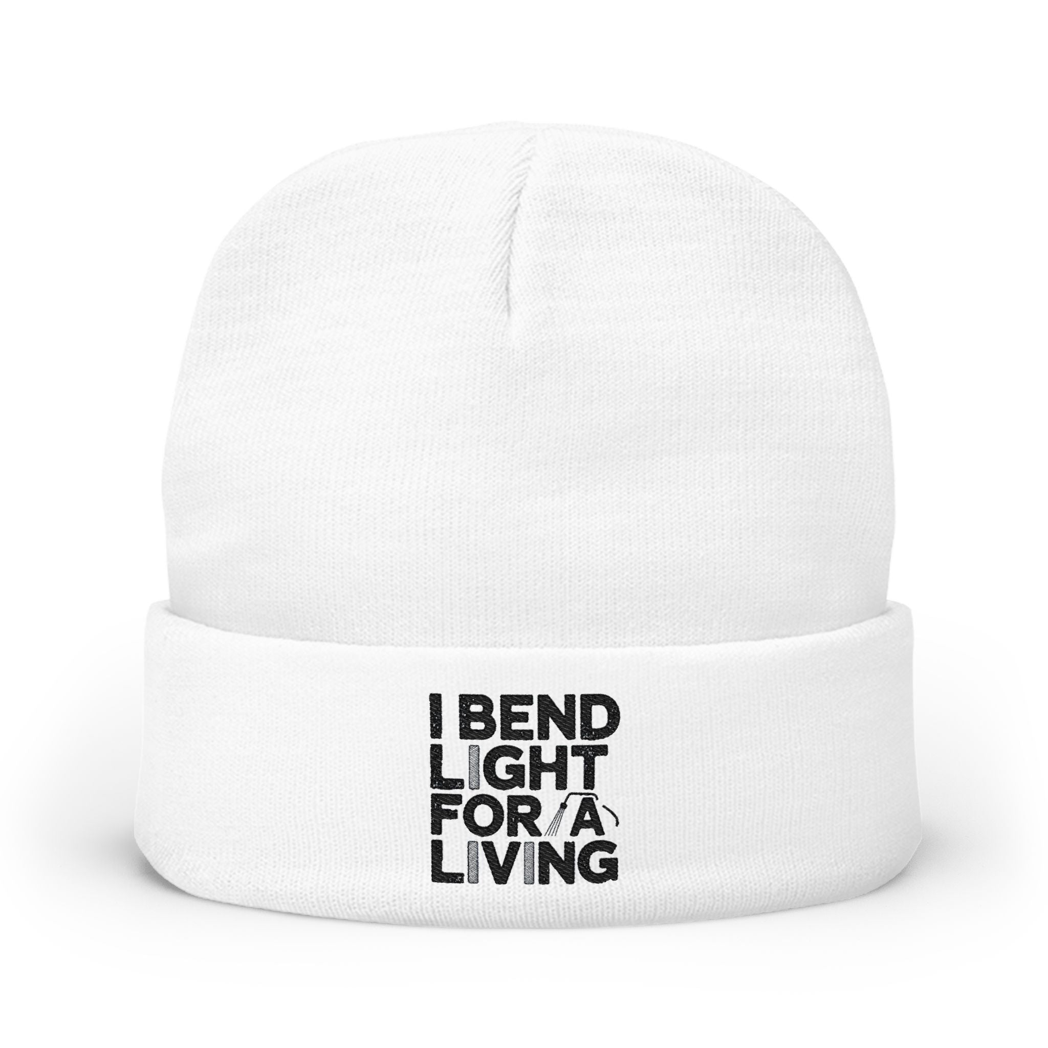 Welder Beanie - I Bend Light For A Living - Funny Welding Humor Knit Hat for Cold Shop TIG MIG Pipe Welders