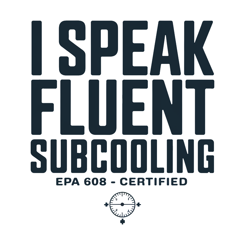 I Speak Fluent Subcooling Sticker - HVAC Tech EPA 608 Refrig — alt angle