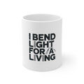 Welder Coffee Mug - I Bend Light For A Living - Funny Welding Humor Gift for TIG MIG Pipe Welders, Fabricators - 11oz Ceramic