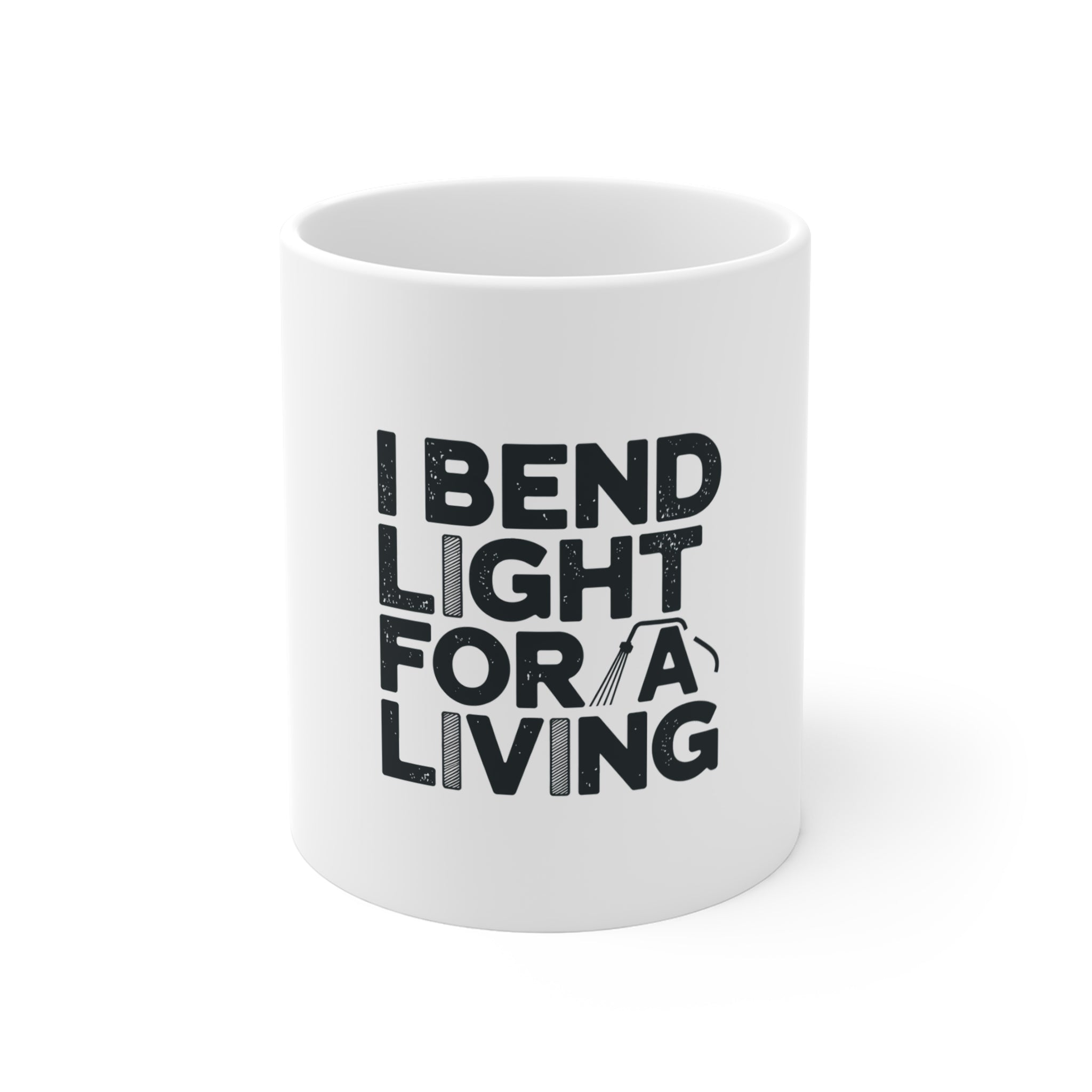 Welder Coffee Mug - I Bend Light For A Living - Funny Welding Humor Gift for TIG MIG Pipe Welders, Fabricators - 11oz Ceramic