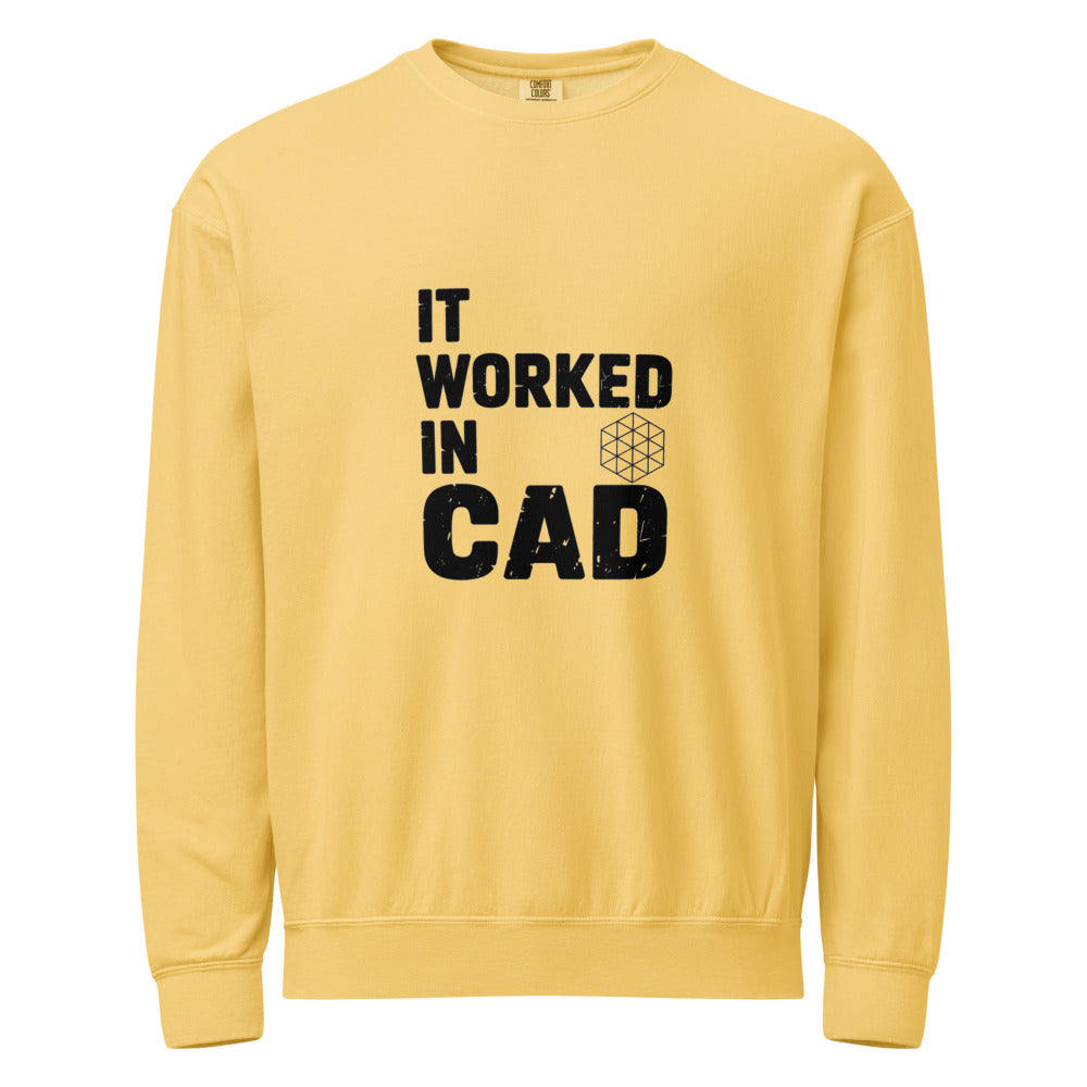 It Worked In CAD Crewneck Sweatshirt - Mechanical Engineer Humor Pullover - FEA Tolerance Stack Gift