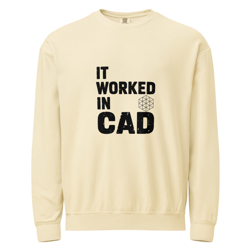 It Worked In CAD Crewneck Sweatshirt - Mechanical Engineer Humor Pullover - FEA Tolerance Stack Gift