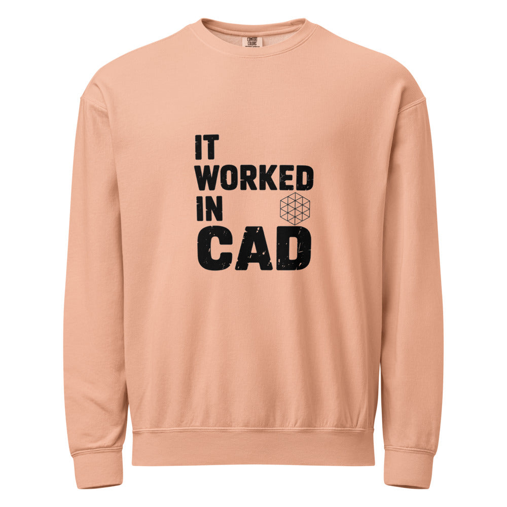 It Worked In CAD Crewneck Sweatshirt - Mechanical Engineer Humor Pullover - FEA Tolerance Stack Gift