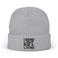 Welder Beanie - I Bend Light For A Living - Funny Welding Humor Knit Hat for Cold Shop TIG MIG Pipe Welders