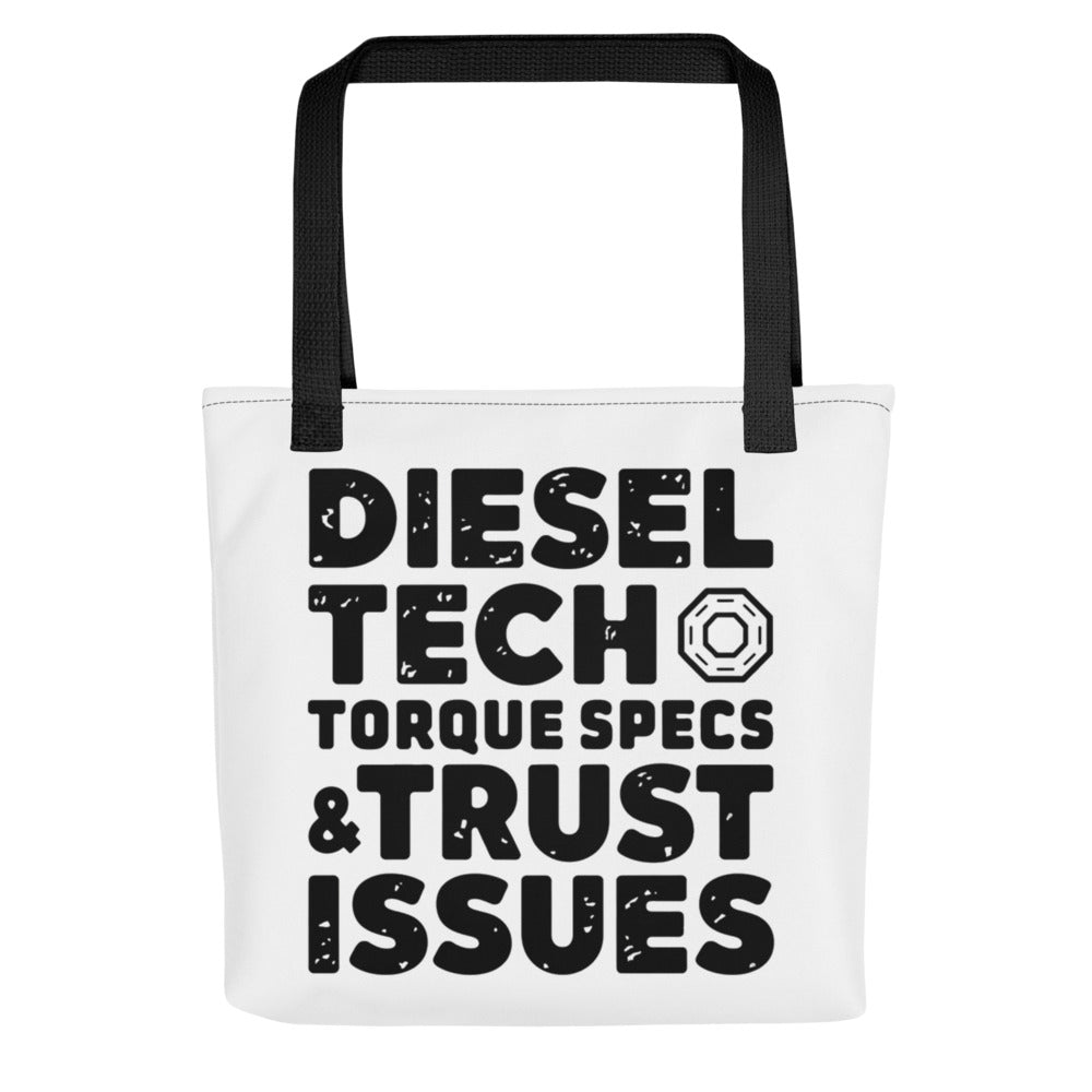 Diesel Tech Tote Bag - Torque Specs and Trust Issues - Class — front view