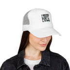 Welder Trucker Hat - I Bend Light For A Living - Funny Welding Humor Snapback for TIG MIG Pipe Welders, Fabricators
