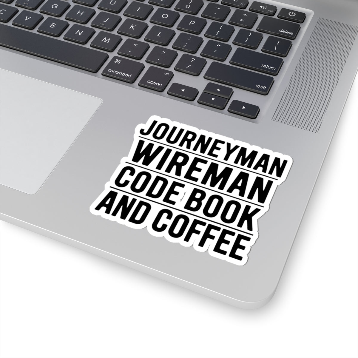 Journeyman Wireman Sticker — Code Book and Coffee 4 Inch Kiss-Cut Decal for Inside Wiremen