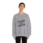 CNC Machinist Crewneck Sweatshirt - Tolerance Stack Crash Humor Workwear Badge for Shop Floor Operators