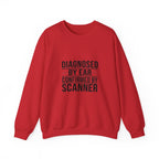 Diagnosed By Ear Confirmed By Scanner Crewneck Sweatshirt - Diesel Technician Identity Apparel for Class 8 Mechanics