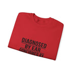 Diagnosed By Ear Confirmed By Scanner Crewneck Sweatshirt - Diesel Technician Identity Apparel for Class 8 Mechanics