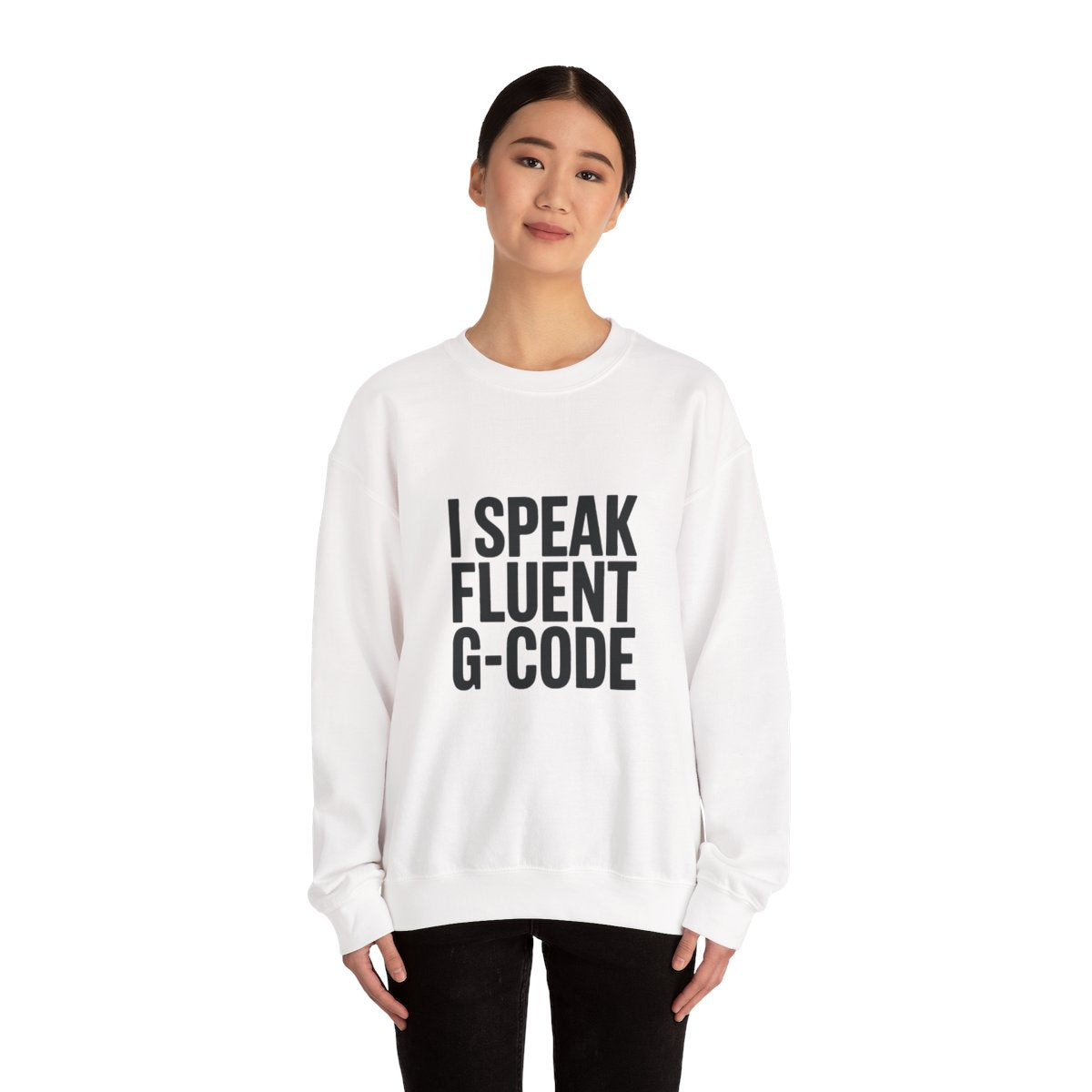Fluent in G-Code Crewneck Sweatshirt - CNC Machinist Operator Shop Floor Pullover
