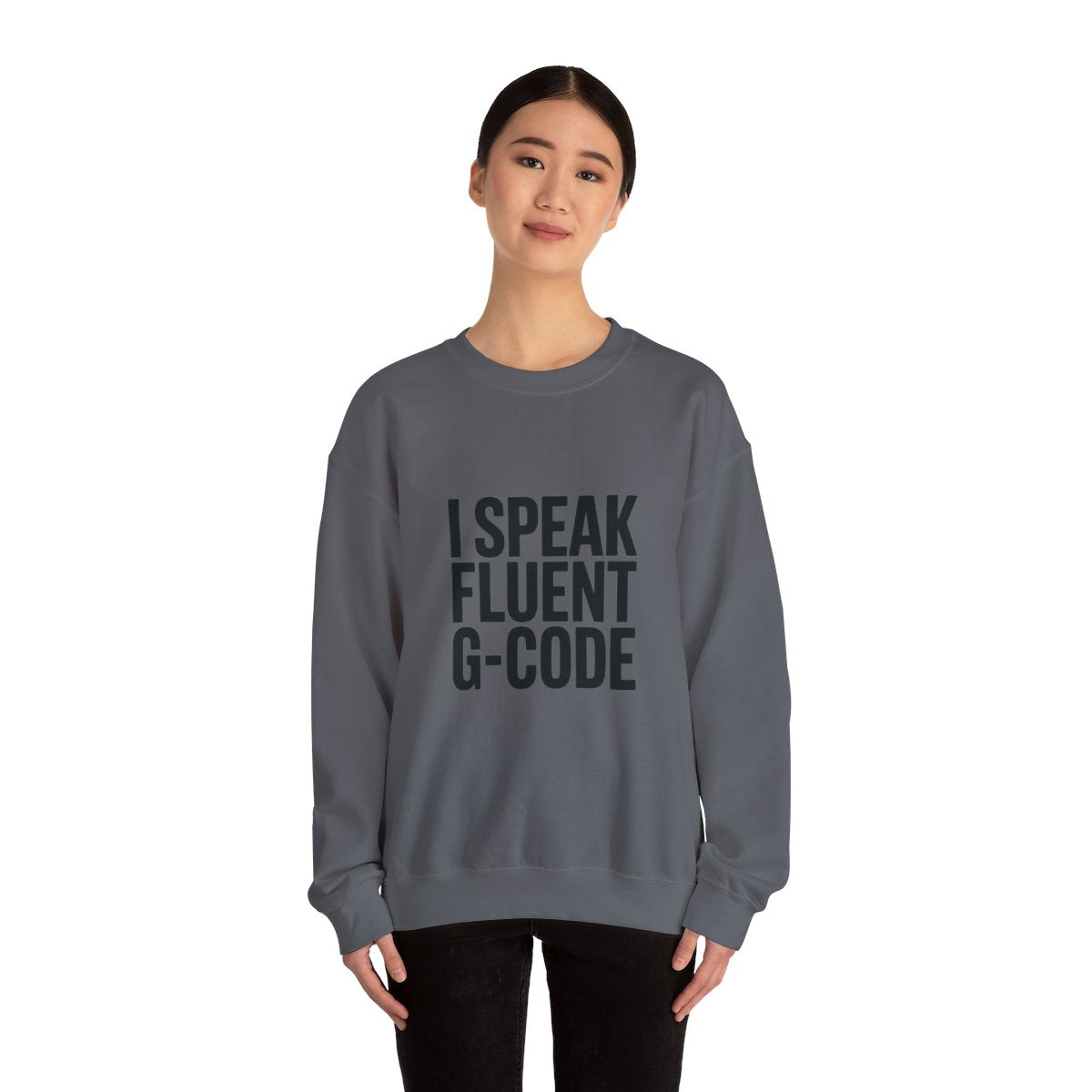 Fluent in G-Code Crewneck Sweatshirt - CNC Machinist Operator Shop Floor Pullover