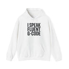 G-Code Fluent Hoodie — CNC Operator Pullover for Mill and Lathe Shop Floor Wear