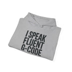 G-Code Fluent Hoodie — CNC Operator Pullover for Mill and Lathe Shop Floor Wear