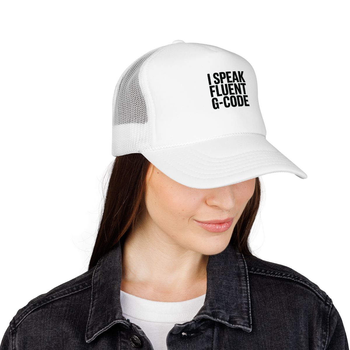G-Code Fluent Trucker Hat — CNC Machinist Operator Snapback Shop Cap Mill Lathe Programmer Gift