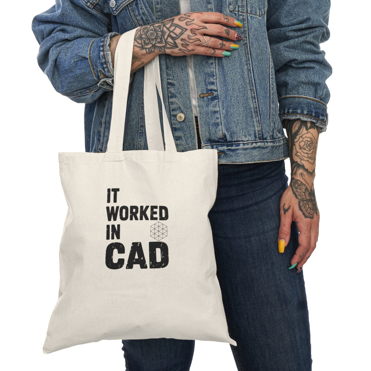 It Worked In CAD Cotton Tote Bag Mechanical Engineer Gift Funny ME Engineering Student Tote FEA Designer Bag
