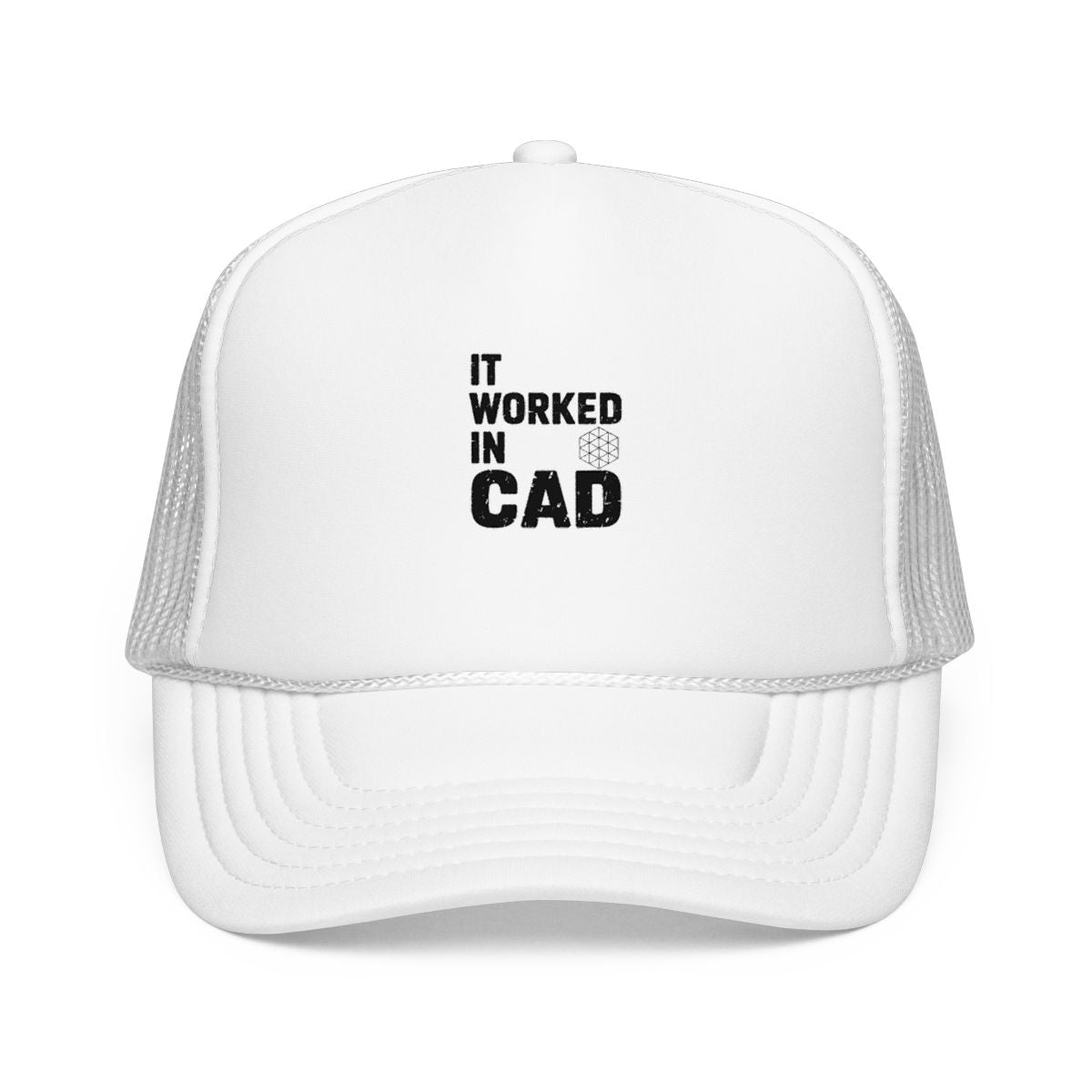 It Worked In CAD Trucker Hat - Mechanical Engineer Humor Snapback for FEA Designers and ME Students