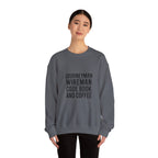 Journeyman Wireman Crewneck Sweatshirt - Code Book and Coffee Inside Wireman Electrician Pullover