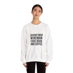 Journeyman Wireman Crewneck Sweatshirt - Code Book and Coffee Inside Wireman Electrician Pullover
