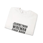 Journeyman Wireman Crewneck Sweatshirt - Code Book and Coffee Inside Wireman Electrician Pullover
