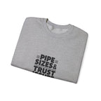 Plumber Crewneck Sweatshirt - Pipe Sizes & Trust Issues - Workwear Pullover for Plumbers, Pipefitters, Drain Techs