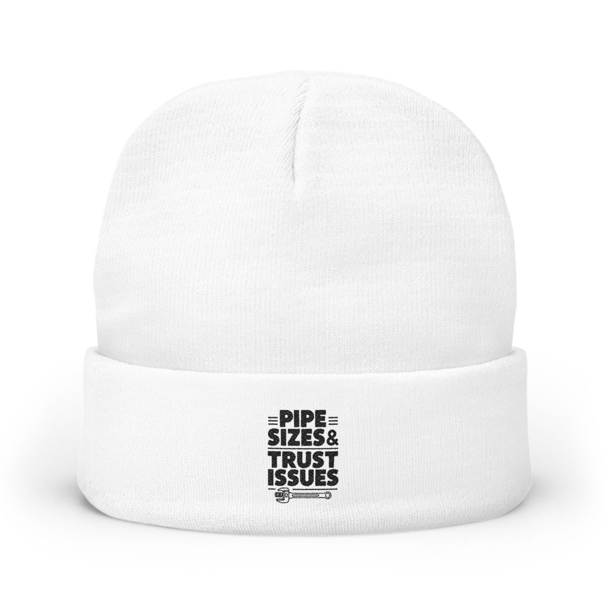 Plumber Knit Beanie - Pipe Sizes & Trust Issues - Cold Shop Hat for Plumbers, Drain Techs, Pipefitters