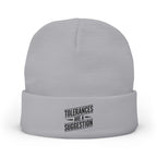 Tolerance Stack Knit Beanie — CNC Machinist Crash Humor Cuffed Shop Beanie for Setup Guys and Operators