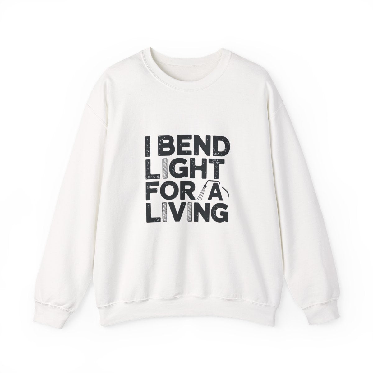 Welder Crewneck Sweatshirt - I Bend Light For A Living - Funny TIG MIG Stick Welder Gift Pullover for Pipe Welders, Fabricators
