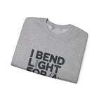 Welder Crewneck Sweatshirt - I Bend Light For A Living - Funny TIG MIG Stick Welder Gift Pullover for Pipe Welders, Fabricators
