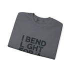 Welder Crewneck Sweatshirt - I Bend Light For A Living - Funny TIG MIG Stick Welder Gift Pullover for Pipe Welders, Fabricators