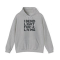 Welder Hoodie - I Bend Light For A Living - Funny TIG MIG Stick Welder Gift - Heavyweight Pullover for Pipe Welders, Fabricators, Pipeliners
