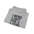 Welder Hoodie - I Bend Light For A Living - Funny TIG MIG Stick Welder Gift - Heavyweight Pullover for Pipe Welders, Fabricators, Pipeliners