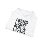 Welder Hoodie - I Bend Light For A Living - Funny TIG MIG Stick Welder Gift - Heavyweight Pullover for Pipe Welders, Fabricators, Pipeliners