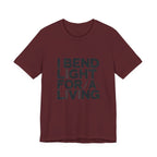 Welder T-Shirt - I Bend Light For A Living - Funny TIG MIG Stick Welder Gift Tee for Pipe Welders, Fabricators, Pipeliners