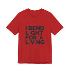 Welder T-Shirt - I Bend Light For A Living - Funny TIG MIG Stick Welder Gift Tee for Pipe Welders, Fabricators, Pipeliners