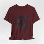Welder T-Shirt - I Bend Light For A Living - Funny TIG MIG Stick Welder Gift Tee for Pipe Welders, Fabricators, Pipeliners